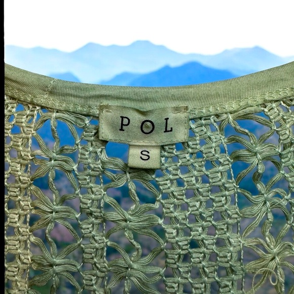 POL Boho Crochet Top In Lace Mint Green - Picture 6 of 6